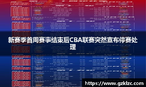 新赛季首周赛事结束后CBA联赛突然宣布停赛处理